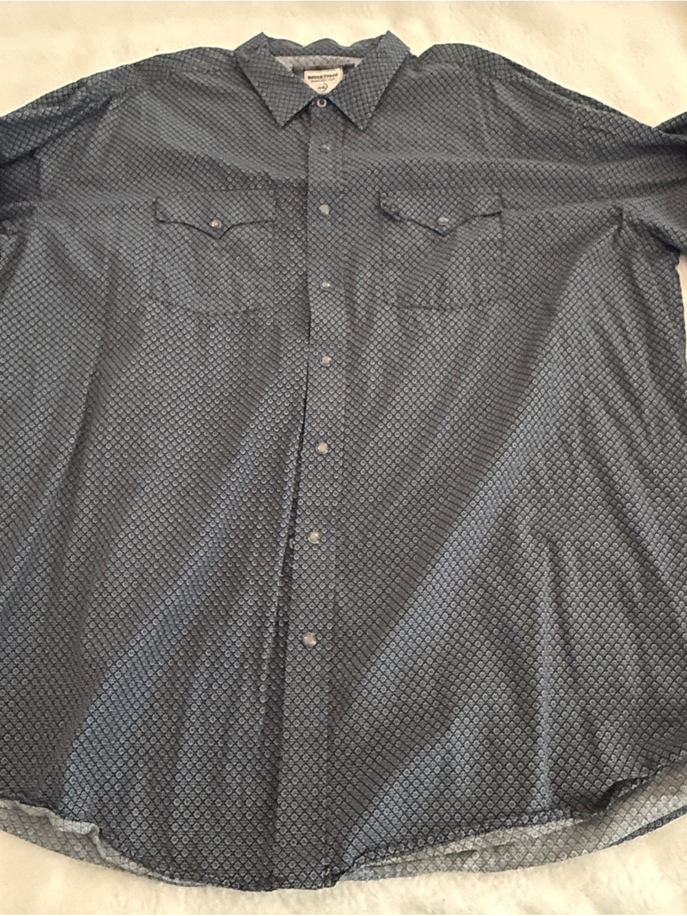 Men's Patterned Button-Down Dress Shirt - Blue